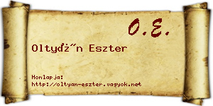 Oltyán Eszter névjegykártya